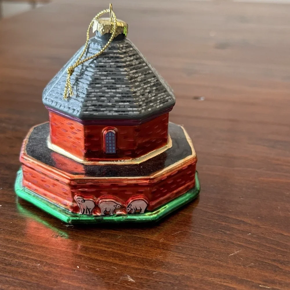 Colonial Williamsburg Powder Magazine Ornament Blown Glass Christmas Vtg‎ EUC